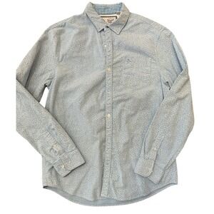 Original Penguin Men's Light Blue Floral Button Down Shirt 100% Cotton Size L